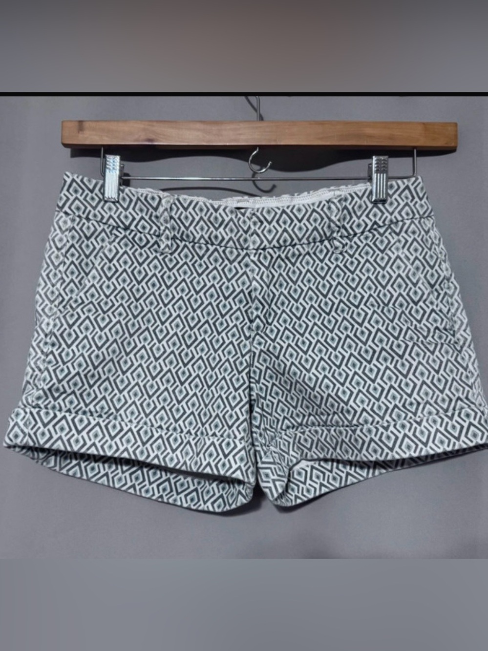 Dear John Geo-Print Shorts in Gray and White